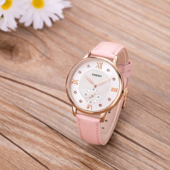 Womens Fashion Quartz Watch with Roman Numerals Fashion Diamond Leather Band Ana - Picture 5 of 9